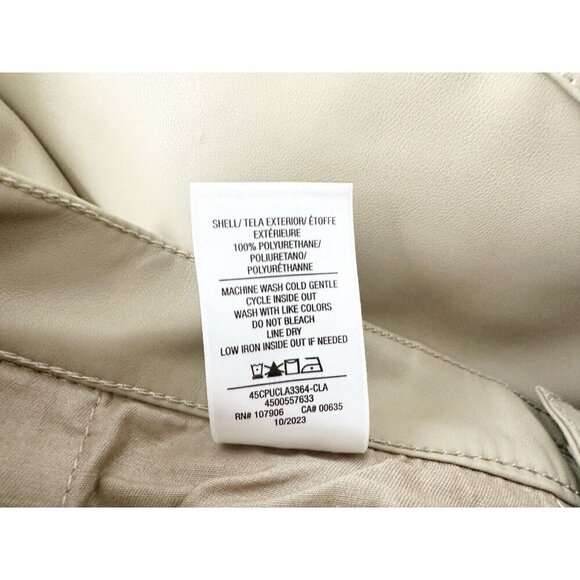 NWT Hudson High-Rise Rosie Faux Leather Trousers 27 Pants Tan $265 Chinchilla - Picture 11 of 11